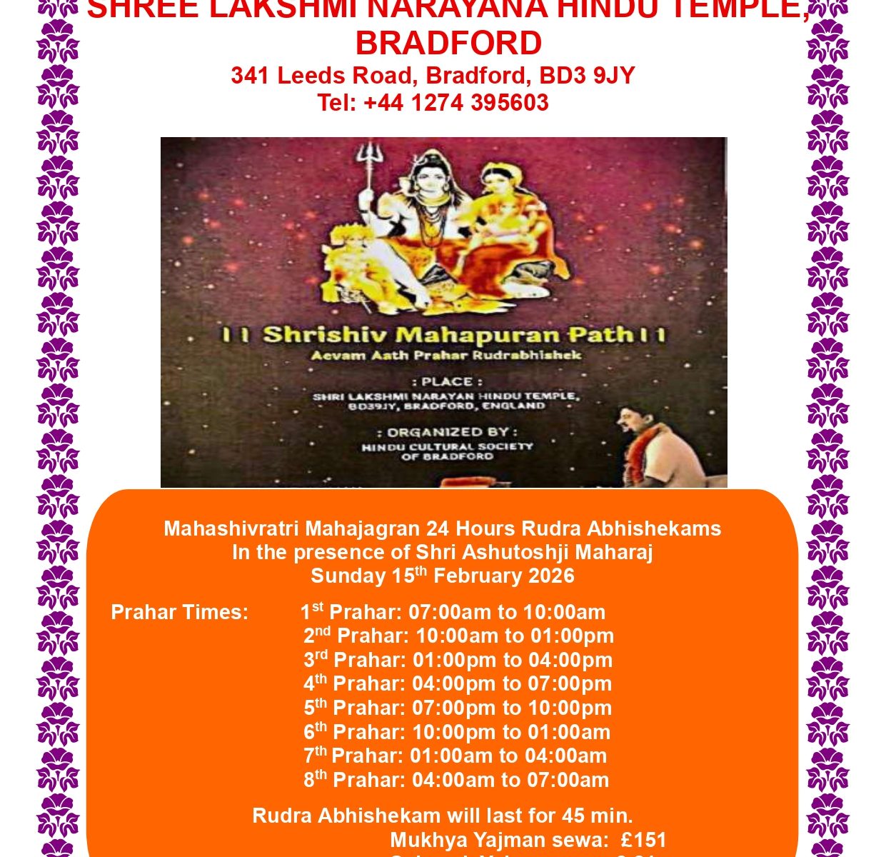 24 Hours Rudra Abhishekams